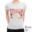 tシャツ レディース 半袖 白地 デザイン M L 白 ホワイト グレー Tシャツ ティーシャツ T shirt 015306 母の日 バラ 花 母 カーネーシ...