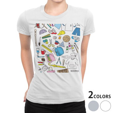 tシャツ レディース 半袖 白地 デザイン S M L XL Tシャツ ティーシャツ T shirt 015317 学校　給食　持ち物　文具　エプロン