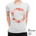 tシャツ レディース 半袖 白地 デザイン M L 白 ホワイト グレー Tシャツ ティーシャツ T shirt 015512 カーネーション バラ ピンク 花...