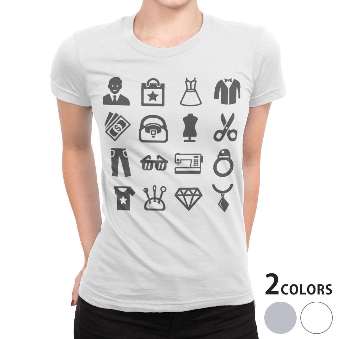 tシャツ レディース 半袖 白地 デザイン M L 白 ホワイト グレー Tシャツ ティーシャツ T shirt 015578 服　整理整頓　ランドリー