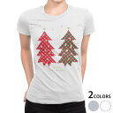 tシャツ レディース 半袖 白地 デザイン M L 白 ホワイト グレー Tシャツ ティーシャツ T shirt 015645 クリスマス クリスマスツリー