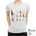 tシャツ レディース 半袖 白地 デザイン S M L XL Tシャツ ティーシャツ T shirt 015703 瓶 お酒 ワイン 飲み物