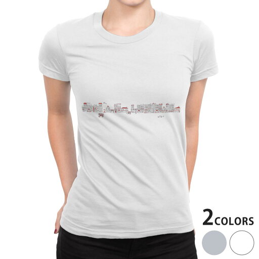 tシャツ レディース 半袖 白地 デザイン M L 白 ホワイト グレー Tシャツ ティーシャツ T shirt 015714 町 ビル 建物 バス tシャツ レディース 半袖 白地 デザイン M L 白 ホワイト グレー Tシャツ ティーシャツ T shirt 015714 町 ビル 建物 バス