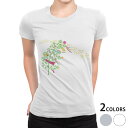 tシャツ レディース 半袖 白地 デザイン M L 白 ホワイト グレー Tシャツ ティーシャツ T shirt 015848 七夕 笹の葉 短冊 星
