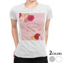 tシャツ レディース 半袖 白地 デザイン M L 白 ホワイト グレー Tシャツ ティーシャツ T shirt 015852 カーネーション 母の日 プレゼン...