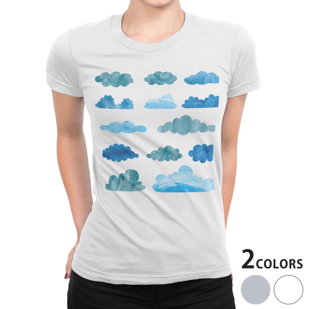 tシャツ レディース 半袖 白地 デザイン M L 白 ホワイト グレー Tシャツ ティーシ...