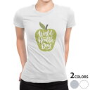 tシャツ レディース 半袖 白地 デザイン M L 白 ホワイト グレー Tシャツ ティーシャツ T shirt 016118 リンゴ 英語(4)