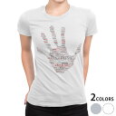 tシャツ レディース 半袖 白地 デザイン M L 白 ホワイト グレー Tシャツ ティーシャツ T shirt 016406 HAND23 text24-95-500(4)
