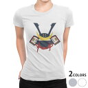 tシャツ レディース 半袖 白地 デザイン M L 白 ホワイト グレー Tシャツ ティーシャツ T shirt 017654 子供の日 兜 端午の節句 カブト