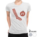 tシャツ レディース 半袖 白地 デザイン M L 白 ホワイト グレー Tシャツ ティーシャツ T shirt 017663 クリスマス クリスマス 靴下 25日