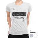 tシャツ レディース 半袖 白地 デザイン M L 白 ホワイト グレー Tシャツ ティーシャツ T shirt 017747 子供の日 鯉のぼり 白黒 雲 星