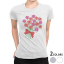 tシャツ レディース 半袖 白地 デザイン M L 白 ホワイト グレー Tシャツ ティーシャツ T shirt 017802 カーネーション 母の日 カーネー...