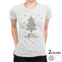 tシャツ レディース 半袖 白地 デザイン S M L XL Tシャツ ティーシャツ T shirt 017825 クリスマス ツリー　クリスマス　かわいい