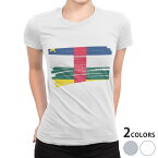 tシャツ レディース 半袖 白地 デザイン S M L XL Tシャツ ティーシャツ T shirt 018416 国旗 中央アフリカ共和国