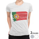 tシャツ レディース 半袖 白地 デザイン S M L XL Tシャツ ティーシャツ T shirt 018539 国旗 portugal ポルトガル