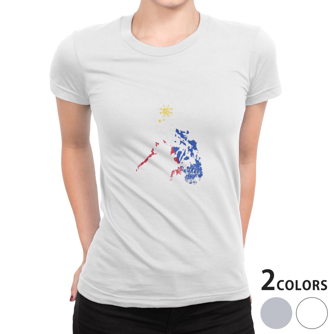 tシャツ レディース 半袖 白地 デザイン S M L XL Tシャツ ティーシャツ T shirt 018922 国旗 philippines フィリピン