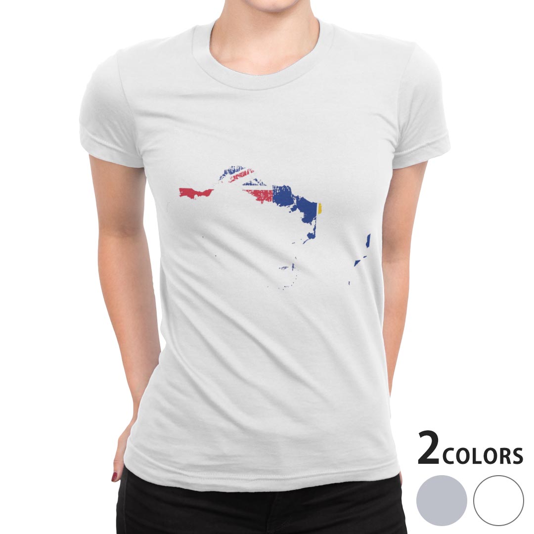 tシャツ レディース 半袖 白地 デザイン M L 白 ホワイト グレー Tシャツ ティーシャツ T shirt 018973 国旗 turks_and_caicos タークス・カイコス諸島