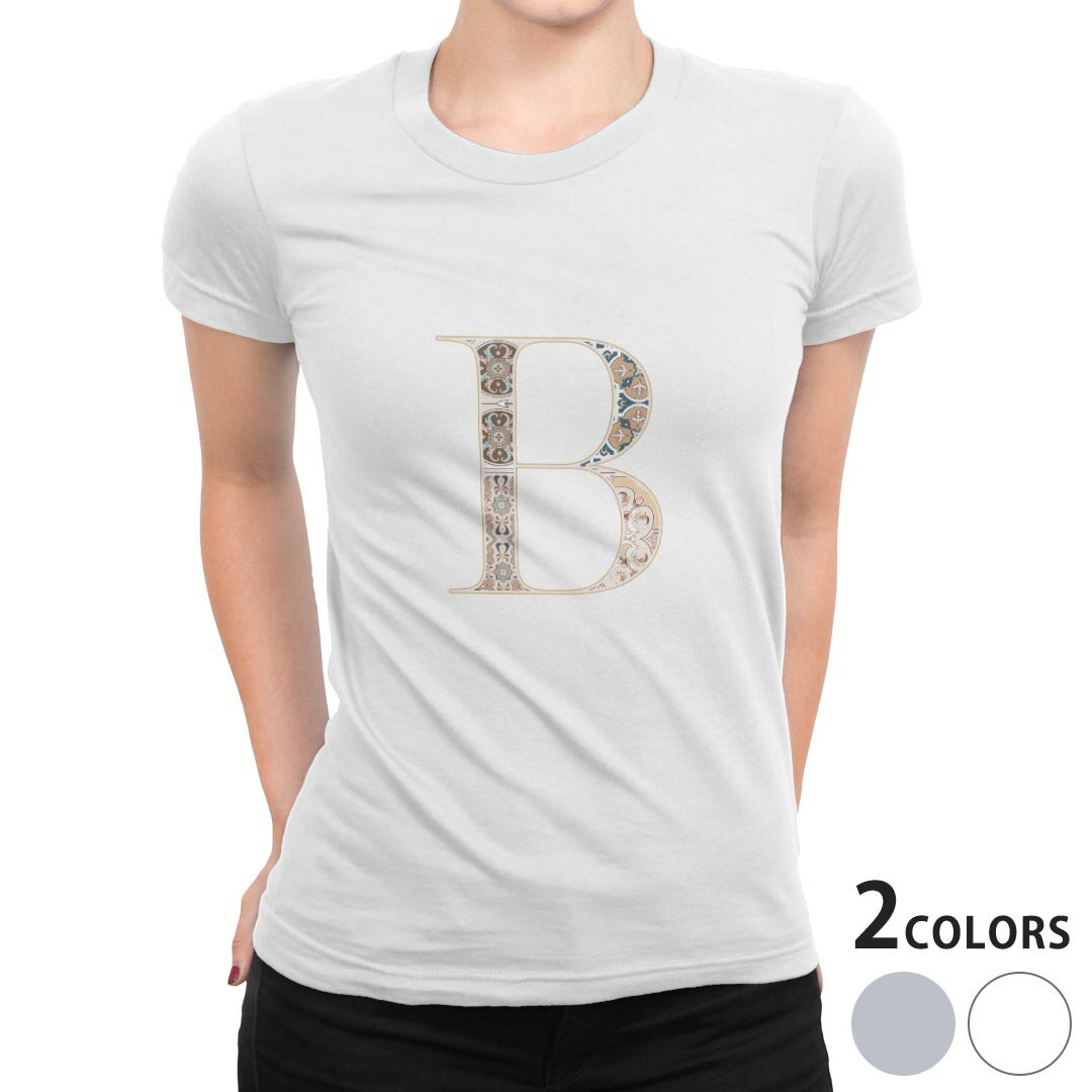 tシャツ レディース 半袖 白地 デザイン M L 白 ホワイト グレー Tシャツ ティーシャツ T shirt 019245 フォント 文字 b アルファベット