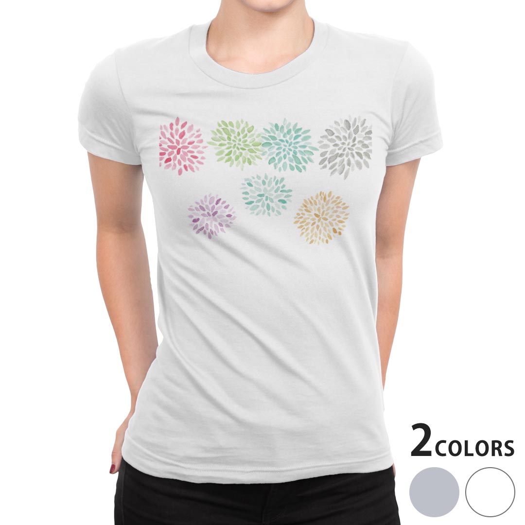 tシャツ レディース 半袖 白地 デザイン S M L XL Tシャツ ティーシャツ T shirt 019758 夏 打ち上げ花火 firework