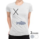 tシャツ レディース 半袖 白地 デザイン S M L XL Tシャツ ティーシャツ T shirt 019957 X x-ray fish線魚(4)