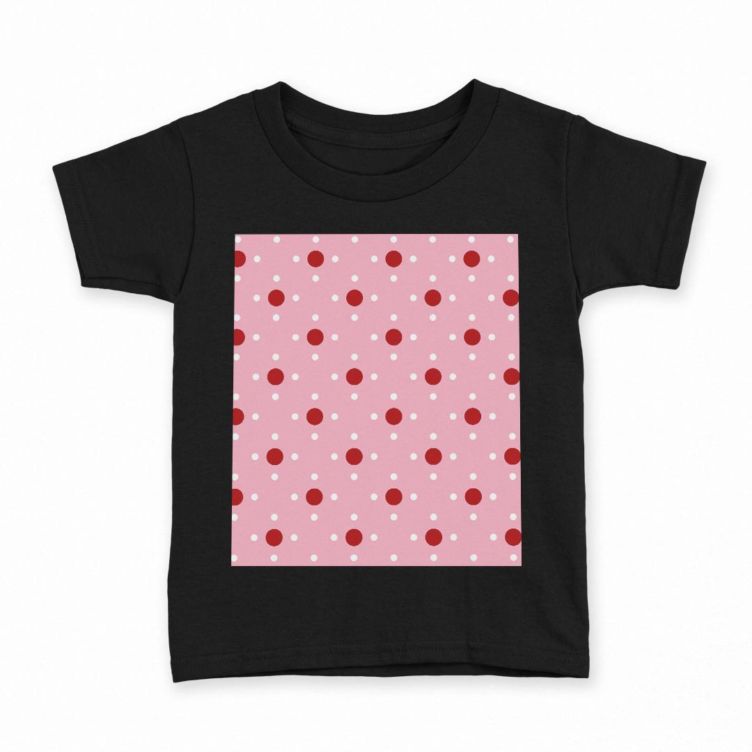 tシャツ キッズ 半袖 黒地 ブラック デザイン 90 100 110 120 130 140 150 160 Tシャツ ティーシャツ T shirt 000096 水玉　ドット　ピンク　赤