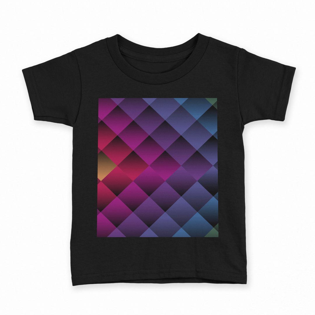 tシャツ キッズ 半袖 黒地 ブラック デザイン 90 100 110 120 130 140 150 160 Tシャツ ティーシャツ T shirt 000309 プレイド ひし形