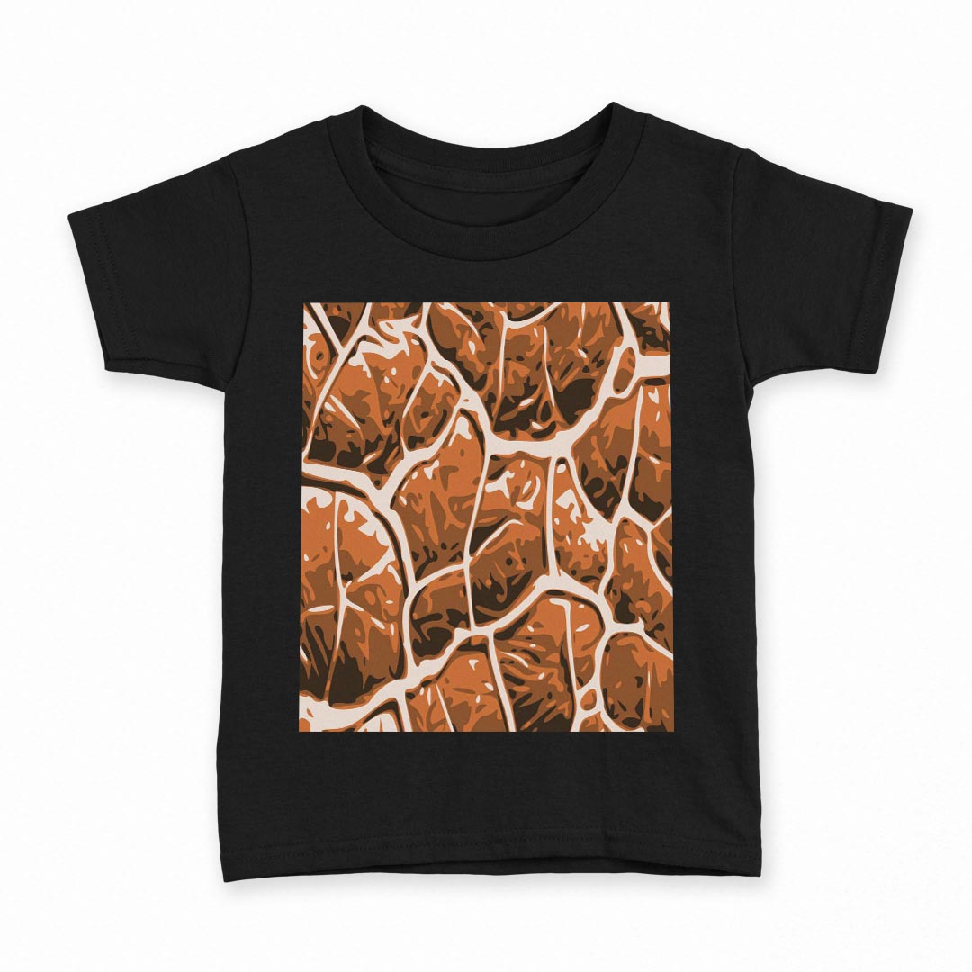 tシャツ キッズ 半袖 黒地 ブラック デザイン 90 100 110 120 130 140 150 160 Tシャツ ティーシャツ T shirt 000366 粘土 茶色