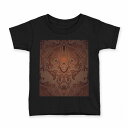 tシャツ キッズ 半袖 黒地 ブラック デザイン 90 100 110 120 130 140 150 160 Tシャツ ティーシャツ T shirt 000415 ペイズリー ダマスク 花