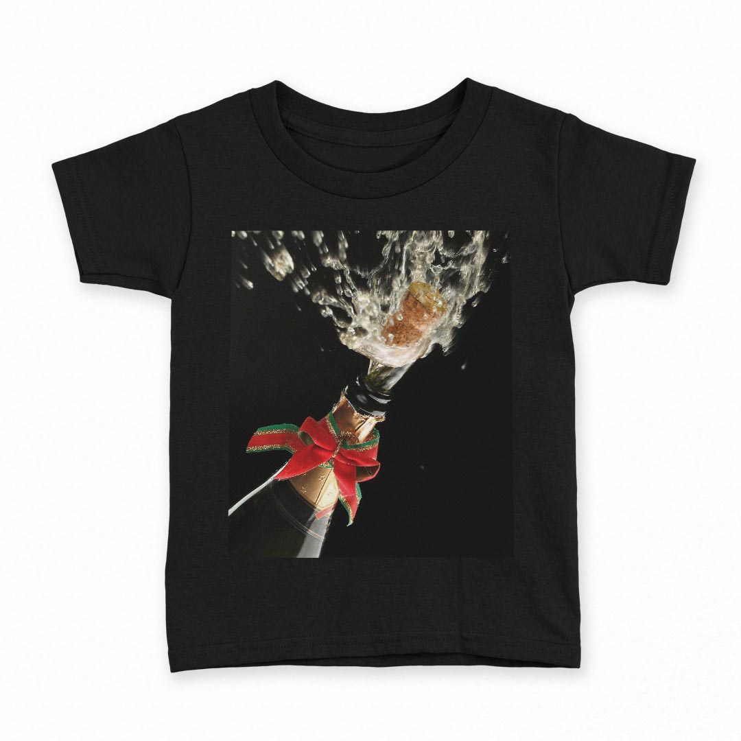 楽天kabeコレtシャツ キッズ 半袖 黒地 ブラック デザイン 90 100 110 120 130 140 150 160 Tシャツ ティーシャツ T shirt 000427 シャンパン　ワイン　お酒