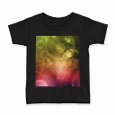 tシャツ キッズ 半袖 黒地 ブラック デザイン 90 100 110 120 130 140 150 160 Tシャツ ティーシャツ T shirt 000452 バブル レインボー