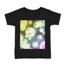 tシャツ キッズ 半袖 黒地 ブラック デザイン 90 100 110 120 130 140 150 160 Tシャツ ティーシャツ T shirt 000454 バブル レインボー