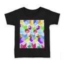 tシャツ キッズ 半袖 黒地 ブラック デザイン 90 100 110 120 130 140 150 160 Tシャツ ティーシャツ T shirt 000464 バブル レインボー