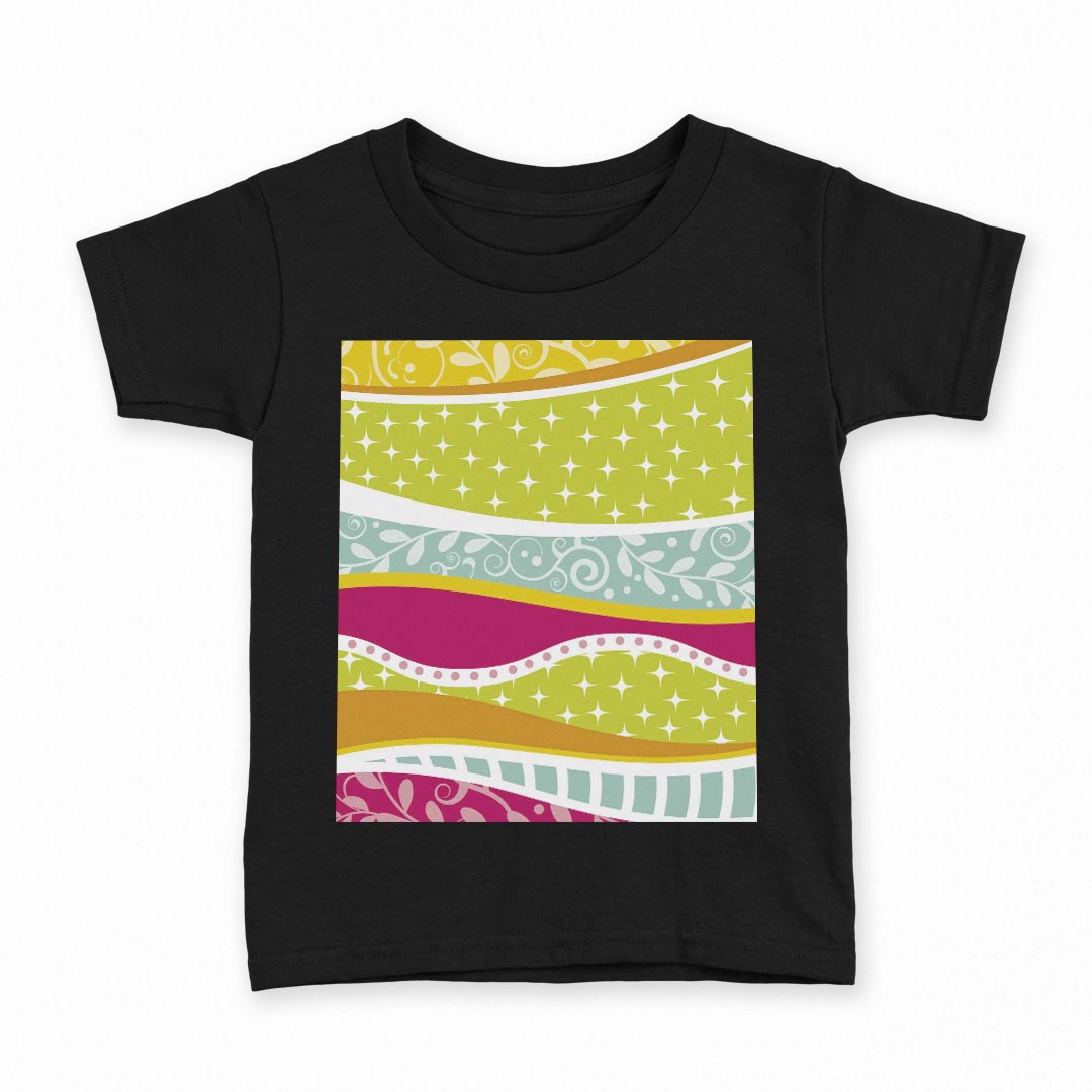 tシャツ キッズ 半袖 黒地 ブラック デザイン 90 100 110 120 130 140 150 160 Tシャツ ティーシャツ T shirt 000472 カラフル　花