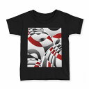 tシャツ キッズ 半袖 黒地 ブラック デザイン 90 100 110 120 130 140 150 160 Tシャツ ティーシャツ T shirt 000484 市松模様 ウェーブ