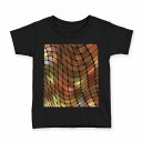 tシャツ キッズ 半袖 黒地 ブラック デザイン 90 100 110 120 130 140 150 160 Tシャツ ティーシャツ T shirt 000540 ウエーブ 四角(4)