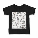 tシャツ キッズ 半袖 黒地 ブラック デザイン 90 100 110 120 130 140 150 160 Tシャツ ティーシャツ T shirt 000731 ハート 花(4)