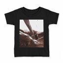 tシャツ キッズ 半袖 黒地 ブラック デザイン 90 100 110 120 130 140 150 160 Tシャツ ティーシャツ T shirt 000888 チョコレート