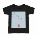 tシャツ キッズ 半袖 黒地 ブラック デザイン 90 100 110 120 130 140 150 Tシャツ ティーシャツ T shirt 001146 小鳥　プレゼント