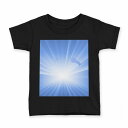 tシャツ キッズ 半袖 黒地 ブラック デザイン 90 100 110 120 130 140 150 Tシャツ ティーシャツ T shirt 001412 太陽　鳥