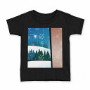 tシャツ キッズ 半袖 黒地 ブラック デザイン 90 100 110 120 130 140 150 160 Tシャツ ティーシャツ T shirt 001473 雪 冬(4)