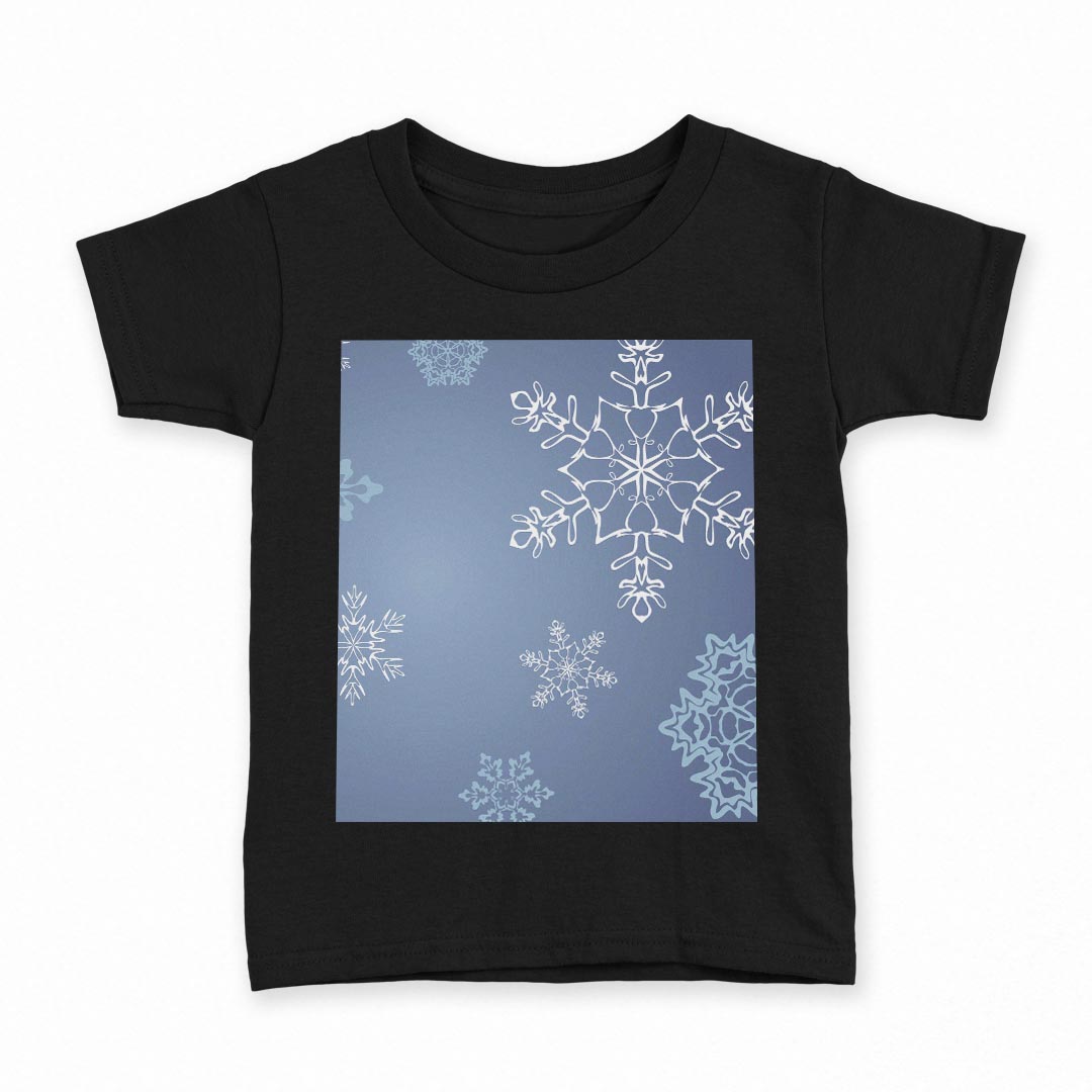 tシャツ キッズ 半袖 黒地 ブラック デザイン 90 100 110 120 130 140 150 160 Tシャツ ティーシャツ T shirt 001480 雪 冬