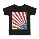 tシャツ キッズ 半袖 黒地 ブラック デザイン 90 100 110 120 130 140 150 160 Tシャツ ティーシャツ T shirt 001547 アメリカ 国旗