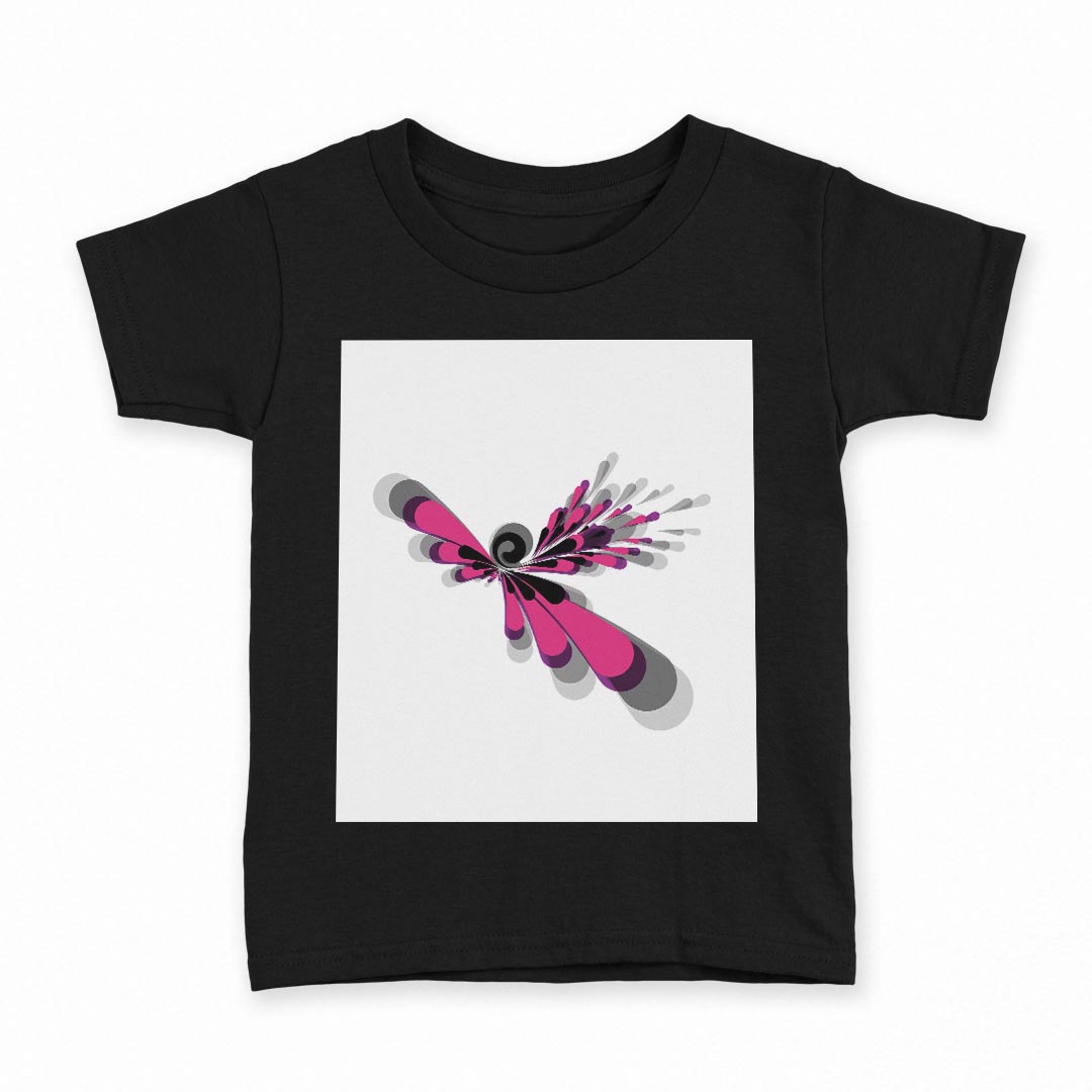 tシャツ キッズ 半袖 黒地 ブラック デザイン 90 100 110 120 130 140 150 160 Tシャツ ティーシャツ T shirt 001569 トンボ　昆虫