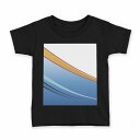 tシャツ キッズ 半袖 黒地 ブラック デザイン 90 100 110 120 130 140 150 160 Tシャツ ティーシャツ T shirt 001754 ライン(4)