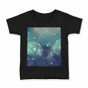 tシャツ キッズ 半袖 黒地 ブラック デザイン 90 100 110 120 130 140 150 160 Tシャツ ティーシャツ T shirt 001873 シンプル 緑(4)