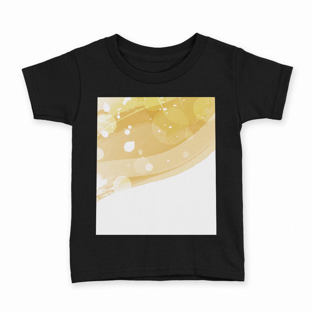 tシャツ キッズ 半袖 黒地 ブラック デザイン 90 100 110 120 130 140 150 160 Tシャツ ティーシャツ T shirt 001903 シンプル　ペイント　黄色