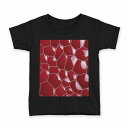 tシャツ キッズ 半袖 黒地 ブラック デザイン 90 100 110 120 130 140 150 160 Tシャツ ティーシャツ T shirt 001944 立体 模様 赤(4)