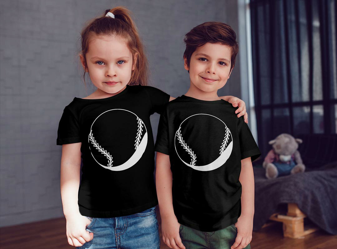 tシャツ キッズ 半袖 黒地 ブラック デザイン 90 100 110 120 130 140 150 160 Tシャツ ティーシャツ T shirt 010183 スポーツ　野球　ボール