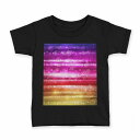 tシャツ キッズ 半袖 黒地 ブラック デザイン 90 100 110 120 130 140 150 160 Tシャツ ティーシャツ T shirt 002109 カラフル キラキラ(4)