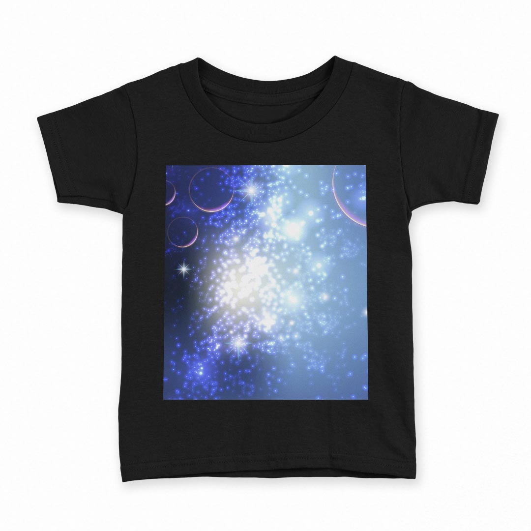 楽天kabeコレtシャツ キッズ 半袖 黒地 ブラック デザイン 90 100 110 120 130 140 150 160 Tシャツ ティーシャツ T shirt 002208 宇宙　惑星　青